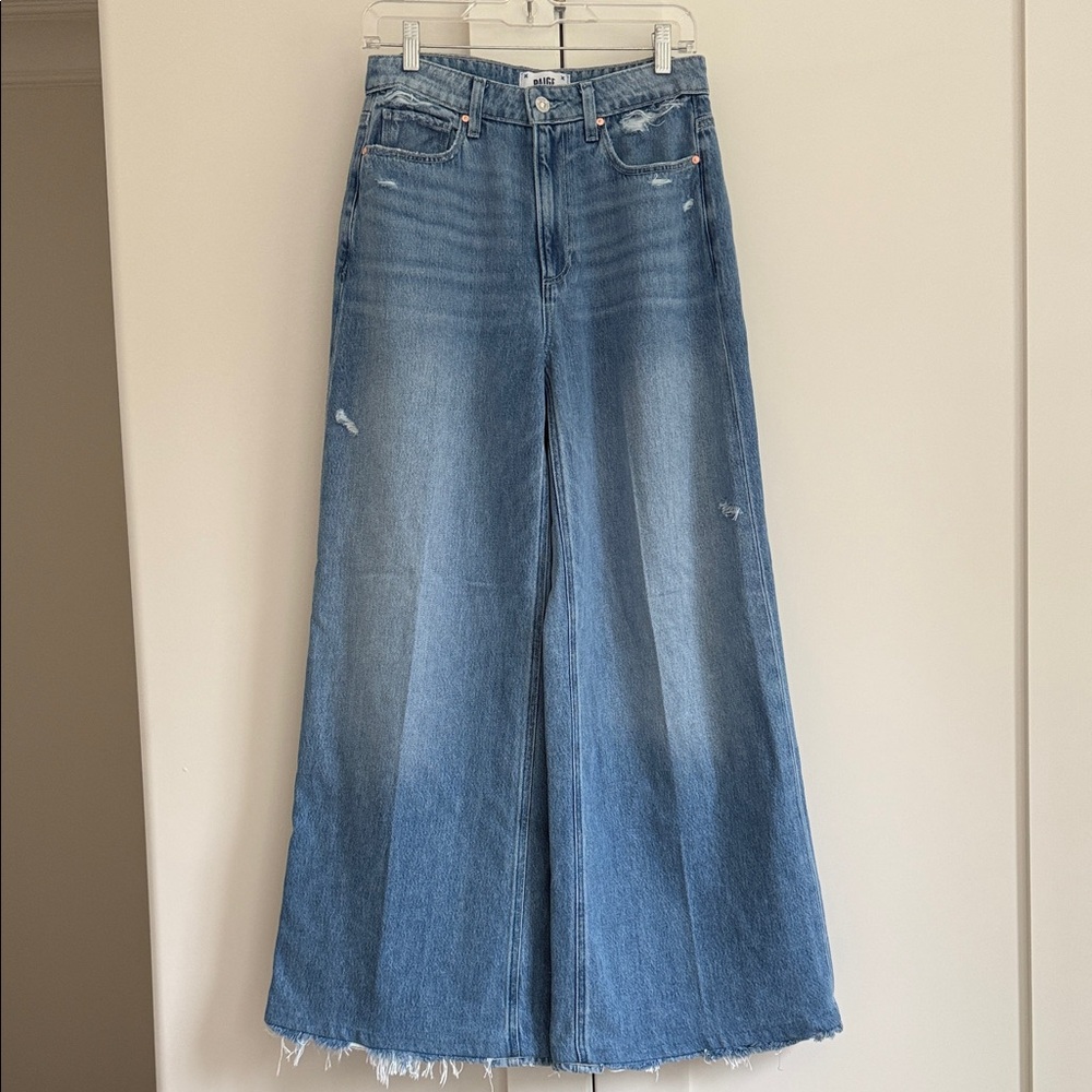 PAIGE Rumors Light Blue Wide-Leg High-Rise Jeans